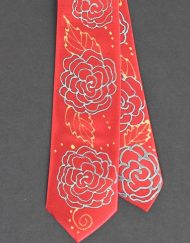 Red Rose Skinny Tie Floral