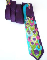 Purple Peacock Necktie