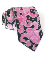Paisley Black Pink Tie