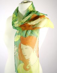 Art Nouveau Girl Silk Scarf
