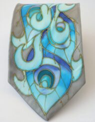 Grey peacock tie
