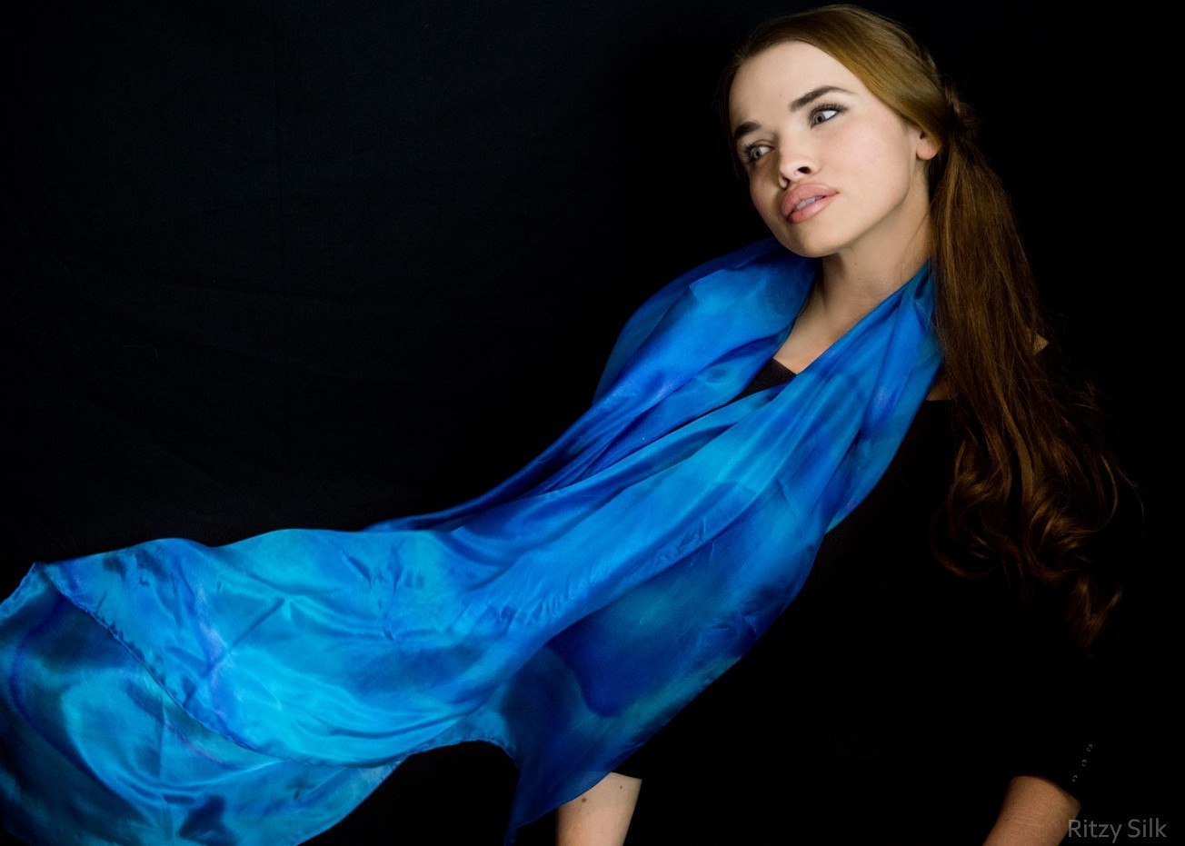 Turquoise Blue Silk Wrap