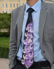 Purple Peacock Feathers Necktie