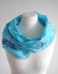 Blue Dragonfly Silk Scarf