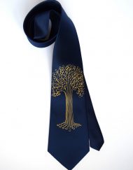 Blue Gold Tree Tie