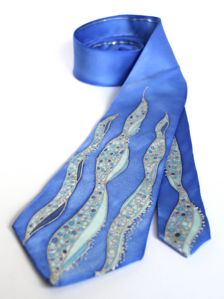 Blue Waves silk neckties