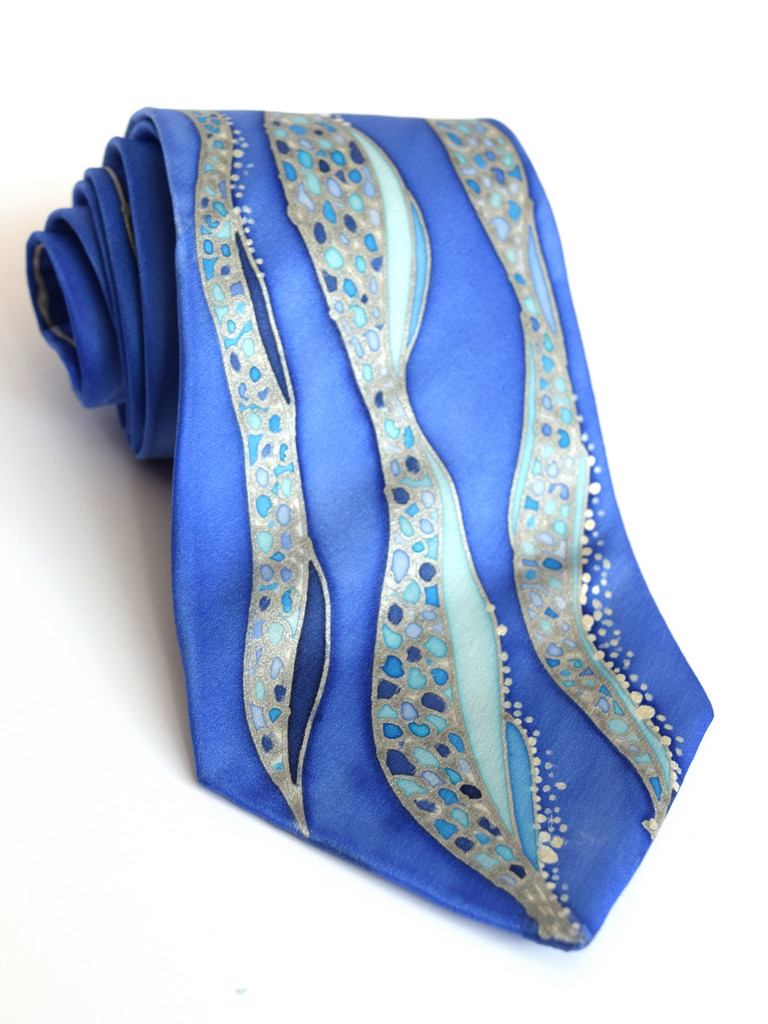 Blue Waves silk Tie