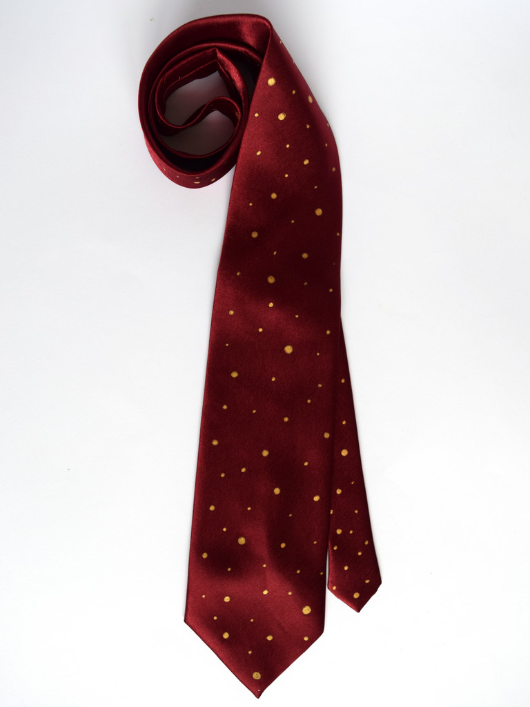 Crimson Dotted Tie