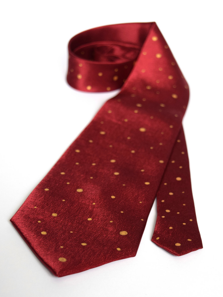 Crimson Dotted Tie