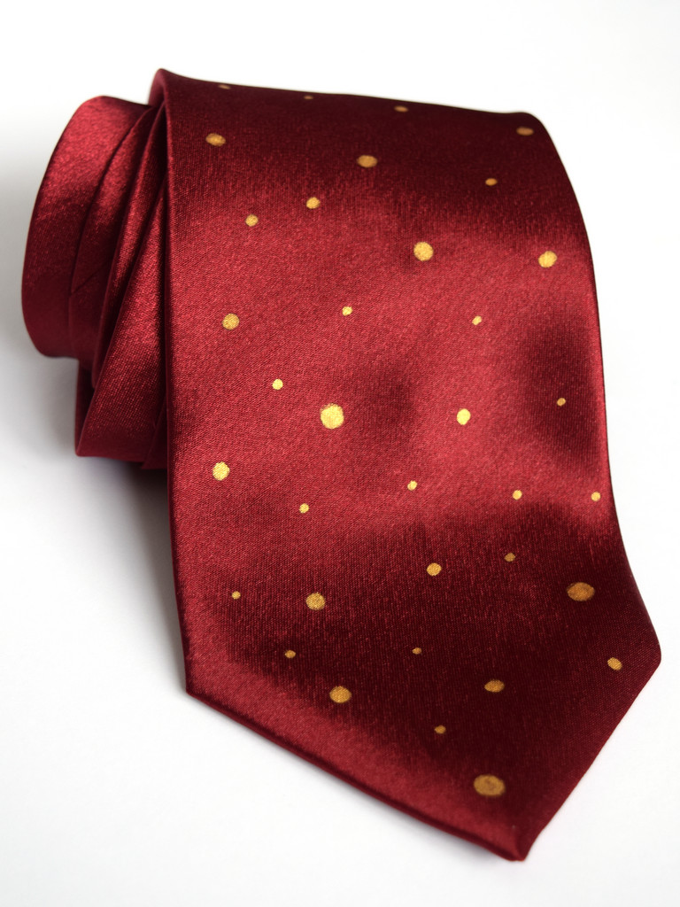 Crimson Dotted Tie