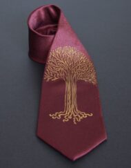 Maroon Gold ouk Tree Tie