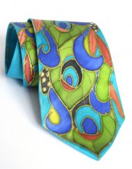 Emerald Peacock Feathers Tie