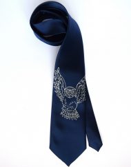 Snowy Owl Blue Tie