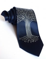 White Tree Navy Tie