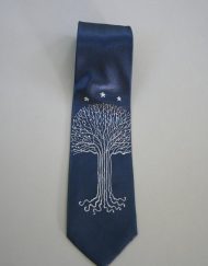 Blue White Star Tree Tie