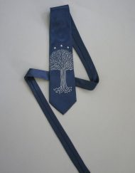 Blue, White Star Tree Tie