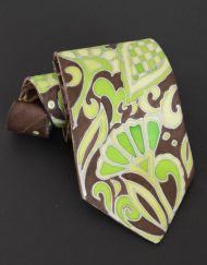 Green Brown Paisley Tie Groomsmen