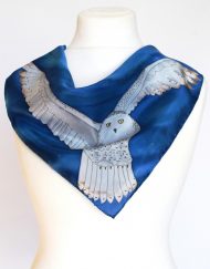 Snowy Owl Blue Scarf