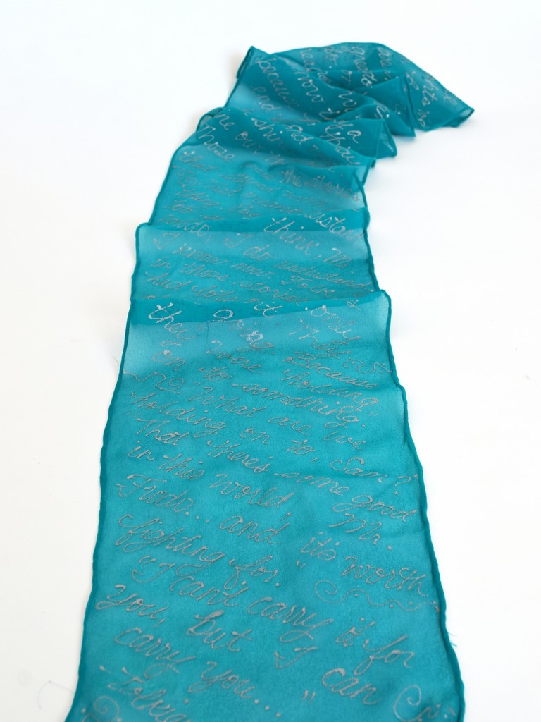 Teal LOTR Book Scarf Turquoise