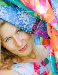 Blue Batik Butterfly Scarf