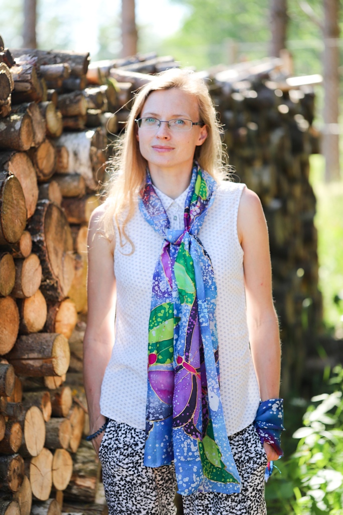 Blue Butterfly Cashmere/Silk scarf