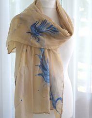 Boho Feathers Silk Wrap