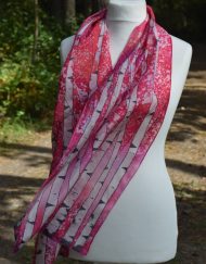 Pink Birch Batik Silk Scarf