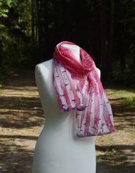 Pink Birch Batik Silk Scarf