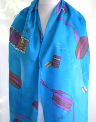 Turquoise Macaron Silk Scarf