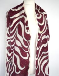 Maroon Peacock Feather Scarf