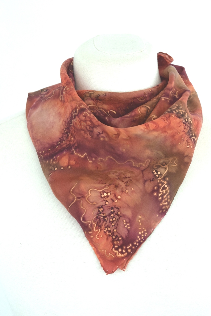 Burnt Orange Silk Bandana