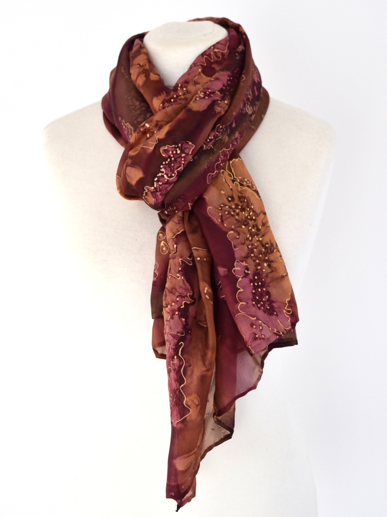 Maroon Terracotta Silk Wrap