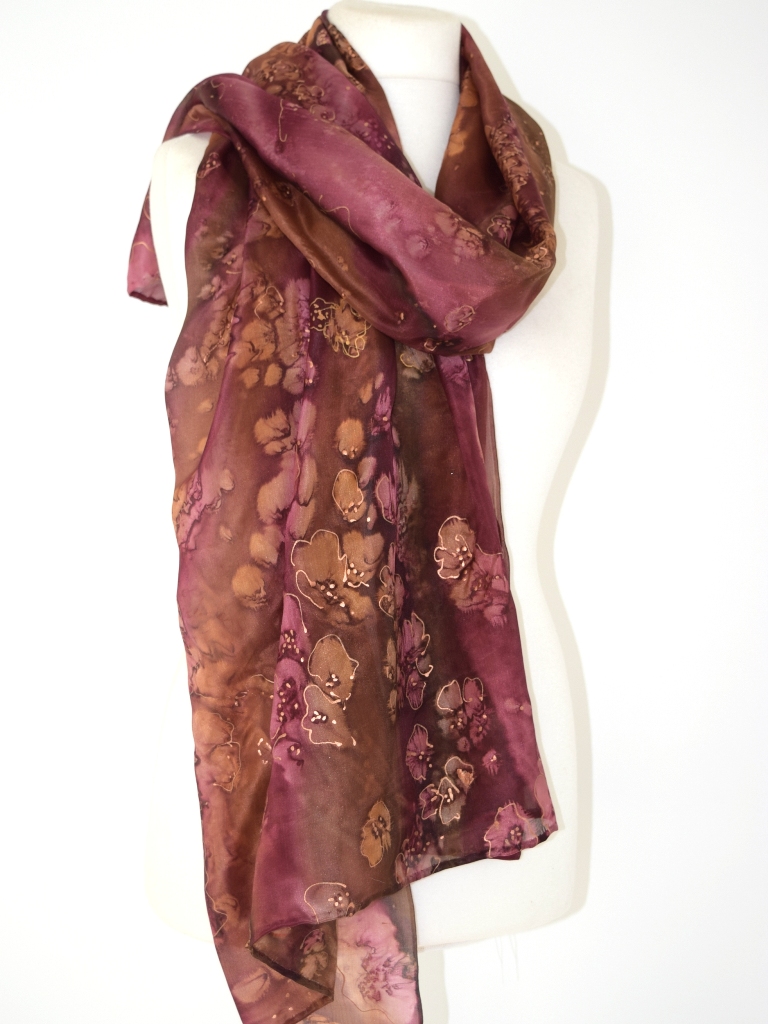 Maroon Terracotta Silk Wrap