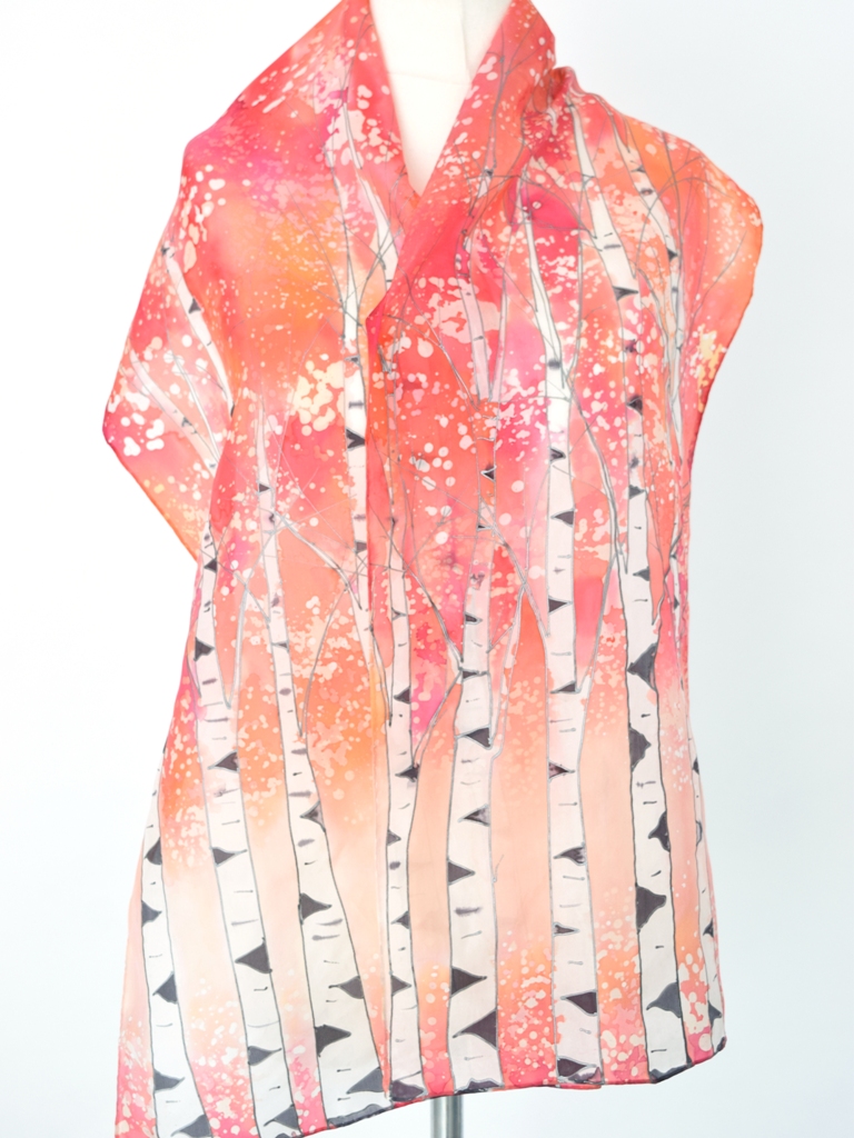 Coral Pink Birch Scarf