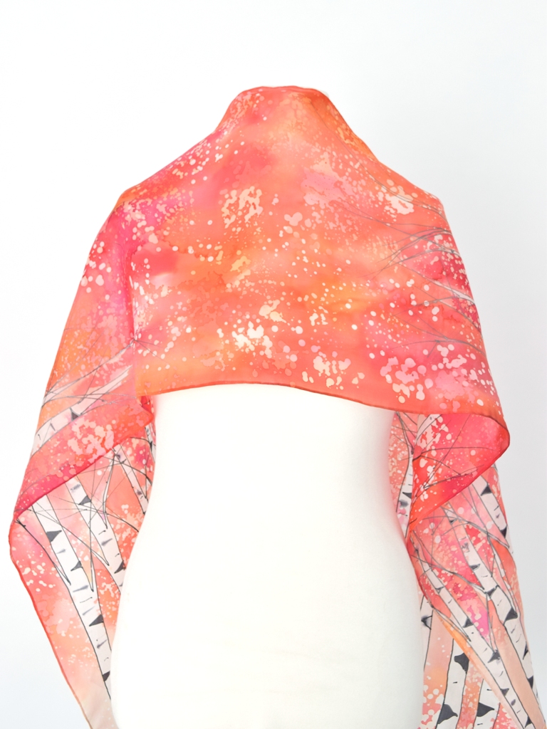 Coral Pink Birch Scarf