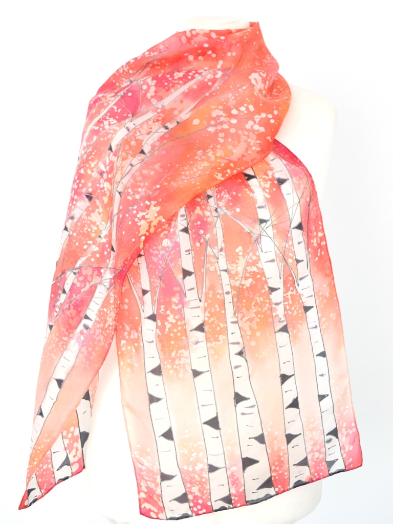 Coral Pink Birch Scarf