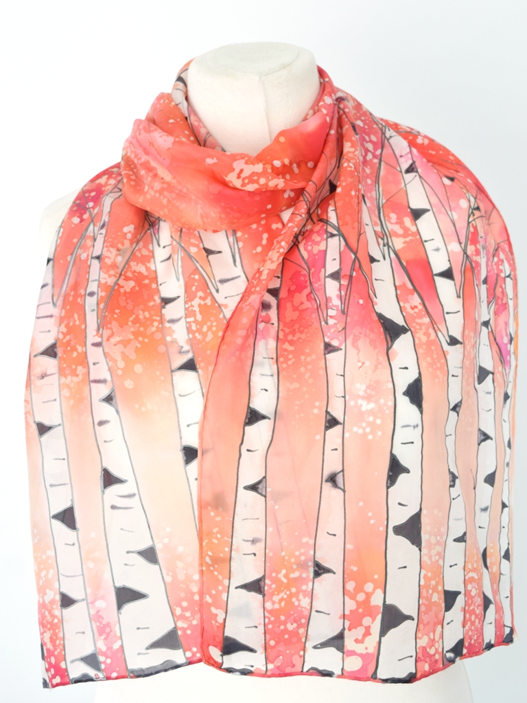 Coral Pink Birch Scarf