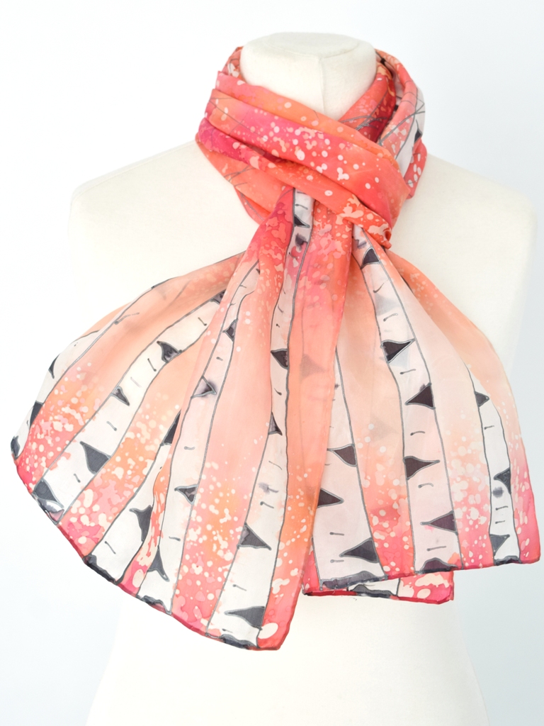Coral Pink Birch Scarf