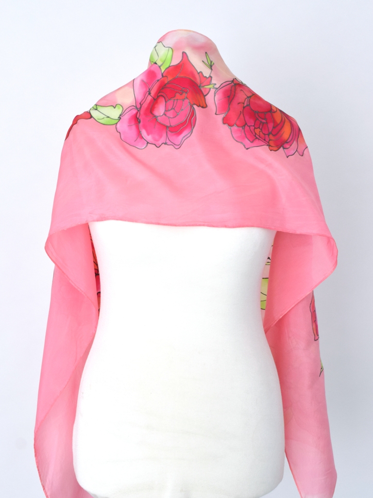 Pink Rose Scarf