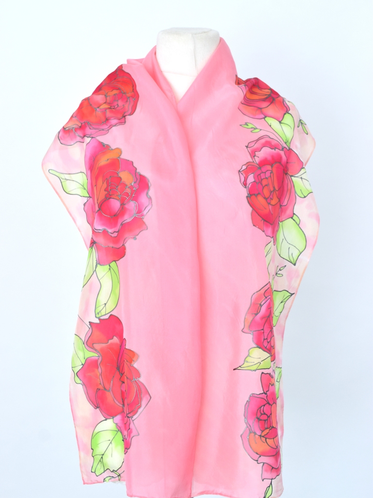 Pink Rose Scarf