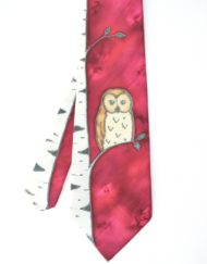 White Birch Owl Tie