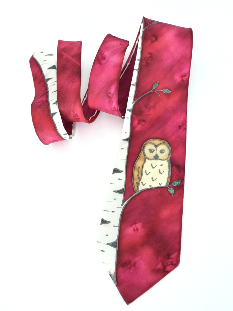 White Birch Owl Tie - Image 3