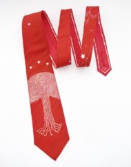 White Tree Red Star Tie