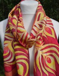 Red Gold Feathers Scarf