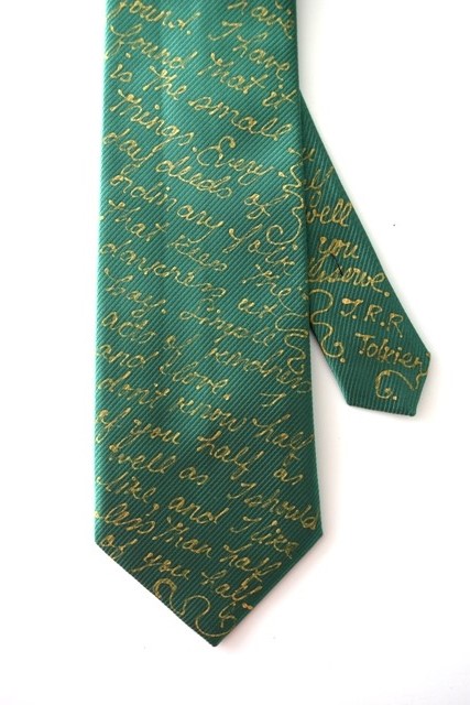 Green book quote tie, LOTR Book Tie